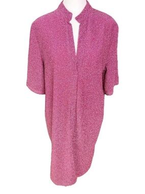 FIFILLES PARIS Sparkling Pink Short Sleeve Mini Dress